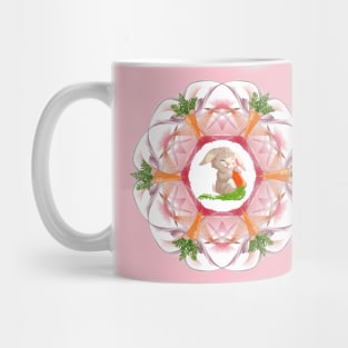 Rabbit with carrot in mandala Mug